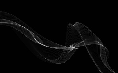 Parlayan soyut dalgalar ve soyut arkaplan ile koyu soyut arkaplan