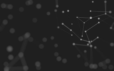 3d soyut arkaplan. Çokgen şekilli molekül teknolojisi, noktaları ve çizgileri birleştiriyor. Bağlantı yapısı. Büyük veri görselleştirmesi. 3d arkaplan. 