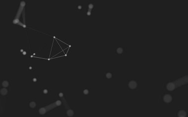 3d soyut arkaplan. Çokgen şekilli molekül teknolojisi, noktaları ve çizgileri birleştiriyor. Bağlantı yapısı. Büyük veri görselleştirmesi. 3d arkaplan. 