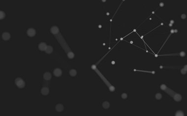 3d soyut arkaplan. Çokgen şekilli molekül teknolojisi, noktaları ve çizgileri birleştiriyor. Bağlantı yapısı. Büyük veri görselleştirmesi. 3d arkaplan. 