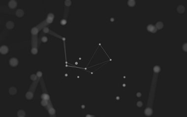 3d soyut arkaplan. Çokgen şekilli molekül teknolojisi, noktaları ve çizgileri birleştiriyor. Bağlantı yapısı. Büyük veri görselleştirmesi. 3d arkaplan. 