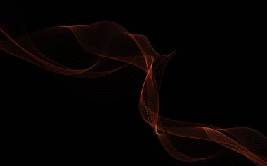 Parlayan soyut dalgalar ve soyut arkaplan ile koyu soyut arkaplan