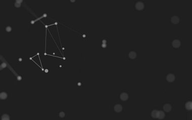 3d soyut arkaplan. Çokgen şekilli molekül teknolojisi, noktaları ve çizgileri birleştiriyor. Bağlantı yapısı. Büyük veri görselleştirmesi. 3d arkaplan. 