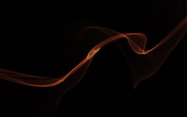 Parlayan soyut dalgalar ve soyut arkaplan ile koyu soyut arkaplan