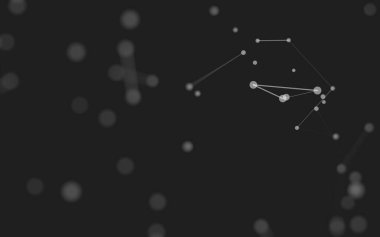 3d soyut arkaplan. Çokgen şekilli molekül teknolojisi, noktaları ve çizgileri birleştiriyor. Bağlantı yapısı. Büyük veri görselleştirmesi. 3d arkaplan. 