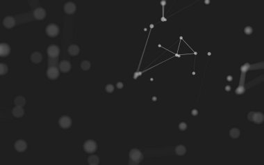 3d soyut arkaplan. Çokgen şekilli molekül teknolojisi, noktaları ve çizgileri birleştiriyor. Bağlantı yapısı. Büyük veri görselleştirmesi. 3d arkaplan. 