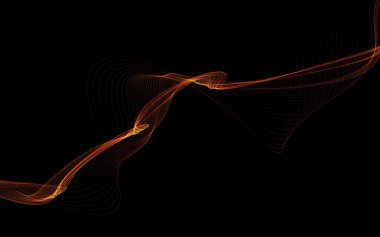 Parlayan soyut dalgalar ve soyut arkaplan ile koyu soyut arkaplan