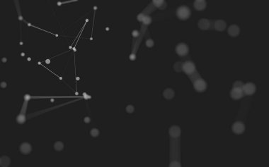 3d soyut arkaplan. Çokgen şekilli molekül teknolojisi, noktaları ve çizgileri birleştiriyor. Bağlantı yapısı. Büyük veri görselleştirmesi. 3d arkaplan. 