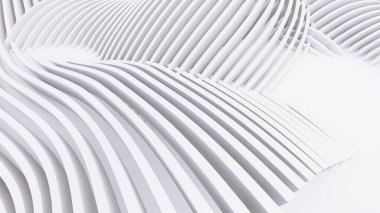 Soyut Eğri Şekiller. Beyaz Dairesel Arkaplan. Soyut arkaplan. 3d illüstrasyon