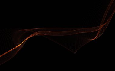 Parlayan soyut dalgalar ve soyut arkaplan ile koyu soyut arkaplan