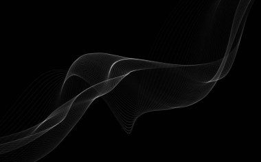 Parlayan soyut dalgalar ve soyut arkaplan ile koyu soyut arkaplan