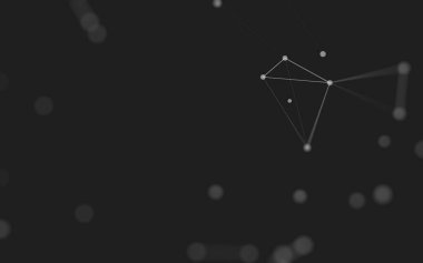 3d soyut arkaplan. Çokgen şekilli molekül teknolojisi, noktaları ve çizgileri birleştiriyor. Bağlantı yapısı. Büyük veri görselleştirmesi. 3d arkaplan. 