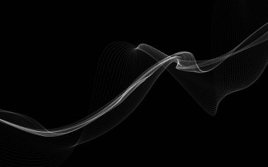 Parlayan soyut dalgalar ve soyut arkaplan ile koyu soyut arkaplan