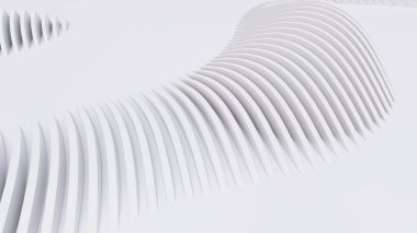 Soyut Eğri Şekiller. Beyaz Dairesel Arkaplan. Soyut arkaplan. 3d illüstrasyon