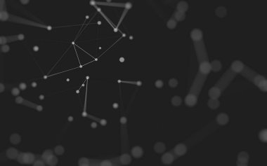 3d soyut arkaplan. Çokgen şekilli molekül teknolojisi, noktaları ve çizgileri birleştiriyor. Bağlantı yapısı. Büyük veri görselleştirmesi. 3d arkaplan. 