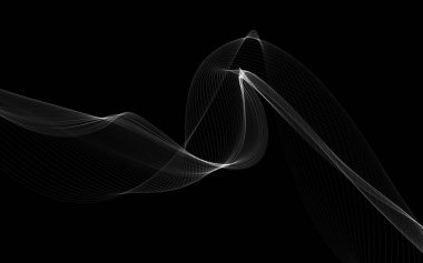 Parlayan soyut dalgalar ve soyut arkaplan ile koyu soyut arkaplan