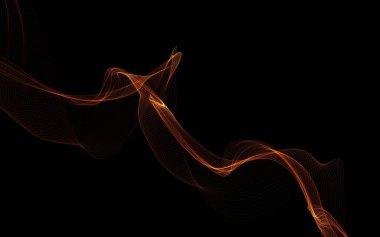 Parlayan soyut dalgalar ve soyut arkaplan ile koyu soyut arkaplan