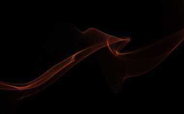 Parlayan soyut dalgalar ve soyut arkaplan ile koyu soyut arkaplan