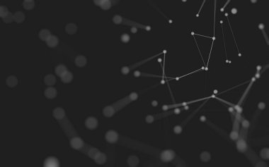 3d soyut arkaplan. Çokgen şekilli molekül teknolojisi, noktaları ve çizgileri birleştiriyor. Bağlantı yapısı. Büyük veri görselleştirmesi. 3d arkaplan. 