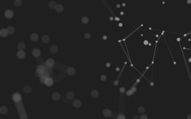 3d soyut arkaplan. Çokgen şekilli molekül teknolojisi, noktaları ve çizgileri birleştiriyor. Bağlantı yapısı. Büyük veri görselleştirmesi. 3d arkaplan. 