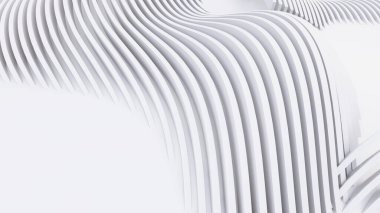 Soyut Eğri Şekiller. Beyaz Dairesel Arkaplan. Soyut arkaplan. 3d illüstrasyon