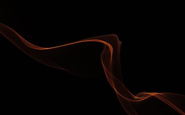 Parlayan soyut dalgalar ve soyut arkaplan ile koyu soyut arkaplan