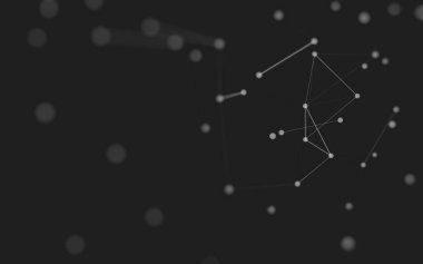 3d soyut arkaplan. Çokgen şekilli molekül teknolojisi, noktaları ve çizgileri birleştiriyor. Bağlantı yapısı. Büyük veri görselleştirmesi. 3d arkaplan. 