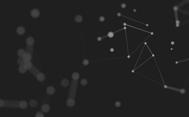 3d soyut arkaplan. Çokgen şekilli molekül teknolojisi, noktaları ve çizgileri birleştiriyor. Bağlantı yapısı. Büyük veri görselleştirmesi. 3d arkaplan. 