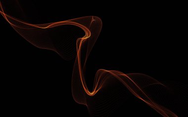 Parlayan soyut dalgalar ve soyut arkaplan ile koyu soyut arkaplan