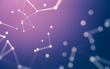 3d soyut arkaplan. Çokgen şekilli molekül teknolojisi, noktaları ve çizgileri birleştiriyor. Bağlantı yapısı. Büyük veri görselleştirmesi. 3d arkaplan.