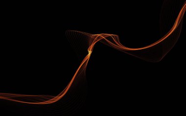 Parlayan soyut dalgalar ve soyut arkaplan ile koyu soyut arkaplan