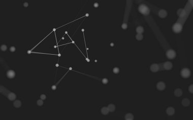 3d soyut arkaplan. Çokgen şekilli molekül teknolojisi, noktaları ve çizgileri birleştiriyor. Bağlantı yapısı. Büyük veri görselleştirmesi. 3d arkaplan. 