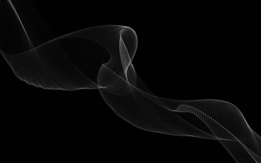 Parlayan soyut dalgalar ve soyut arkaplan ile koyu soyut arkaplan