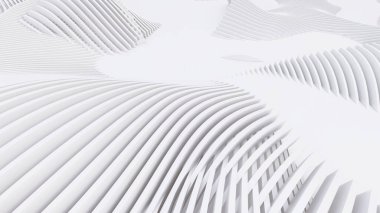 Soyut Eğri Şekiller. Beyaz Dairesel Arkaplan. Soyut arkaplan. 3d illüstrasyon