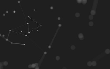 3d soyut arkaplan. Çokgen şekilli molekül teknolojisi, noktaları ve çizgileri birleştiriyor. Bağlantı yapısı. Büyük veri görselleştirmesi. 3d arkaplan. 