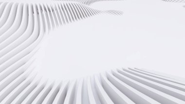 Soyut Eğri Şekiller. Beyaz Dairesel Arkaplan. Soyut arkaplan. 3d illüstrasyon