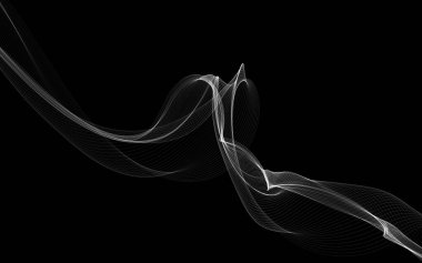 Parlayan soyut dalgalar ve soyut arkaplan ile koyu soyut arkaplan