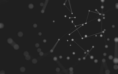 3d soyut arkaplan. Çokgen şekilli molekül teknolojisi, noktaları ve çizgileri birleştiriyor. Bağlantı yapısı. Büyük veri görselleştirmesi. 3d arkaplan. 