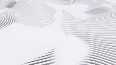 Soyut Eğri Şekiller. Beyaz Dairesel Arkaplan. Soyut arkaplan. 3d illüstrasyon