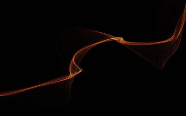 Parlayan soyut dalgalar ve soyut arkaplan ile koyu soyut arkaplan