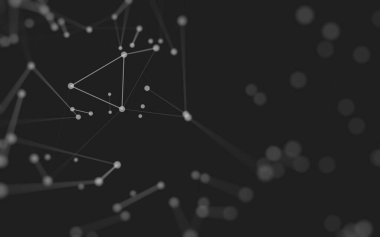 3d soyut arkaplan. Çokgen şekilli molekül teknolojisi, noktaları ve çizgileri birleştiriyor. Bağlantı yapısı. Büyük veri görselleştirmesi. 3d arkaplan. 