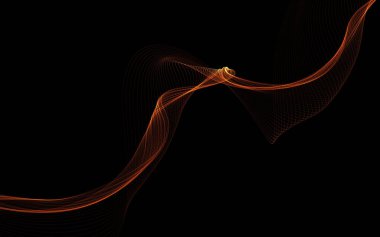 Parlayan soyut dalgalar ve soyut arkaplan ile koyu soyut arkaplan