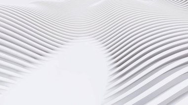 Soyut Eğri Şekiller. Beyaz Dairesel Arkaplan. Soyut arkaplan. 3d illüstrasyon