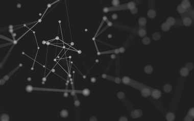 3d soyut arkaplan. Çokgen şekilli molekül teknolojisi, noktaları ve çizgileri birleştiriyor. Bağlantı yapısı. Büyük veri görselleştirmesi. 3d arkaplan. 