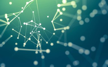 3d soyut arkaplan. Çokgen şekilli molekül teknolojisi, noktaları ve çizgileri birleştiriyor. Bağlantı yapısı. Büyük veri görselleştirmesi. 3d arkaplan.