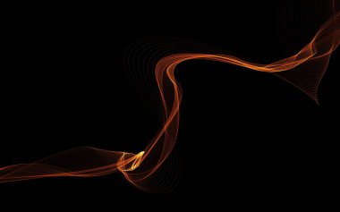 Parlayan soyut dalgalar ve soyut arkaplan ile koyu soyut arkaplan