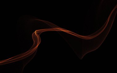 Parlayan soyut dalgalar ve soyut arkaplan ile koyu soyut arkaplan