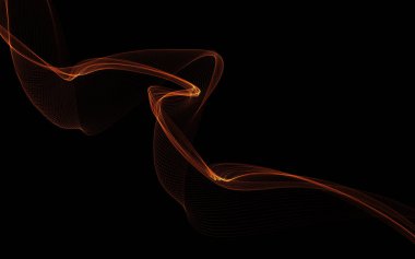 Parlayan soyut dalgalar ve soyut arkaplan ile koyu soyut arkaplan