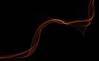 Parlayan soyut dalgalar ve soyut arkaplan ile koyu soyut arkaplan