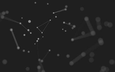 3d soyut arkaplan. Çokgen şekilli molekül teknolojisi, noktaları ve çizgileri birleştiriyor. Bağlantı yapısı. Büyük veri görselleştirmesi. 3d arkaplan. 